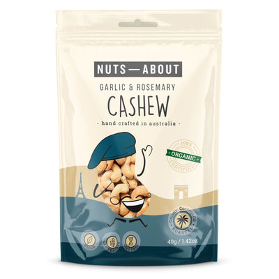 Nuts About Garlic & Rosemary Cashews 40g-Pantry-Nuts About-iPantry-australia