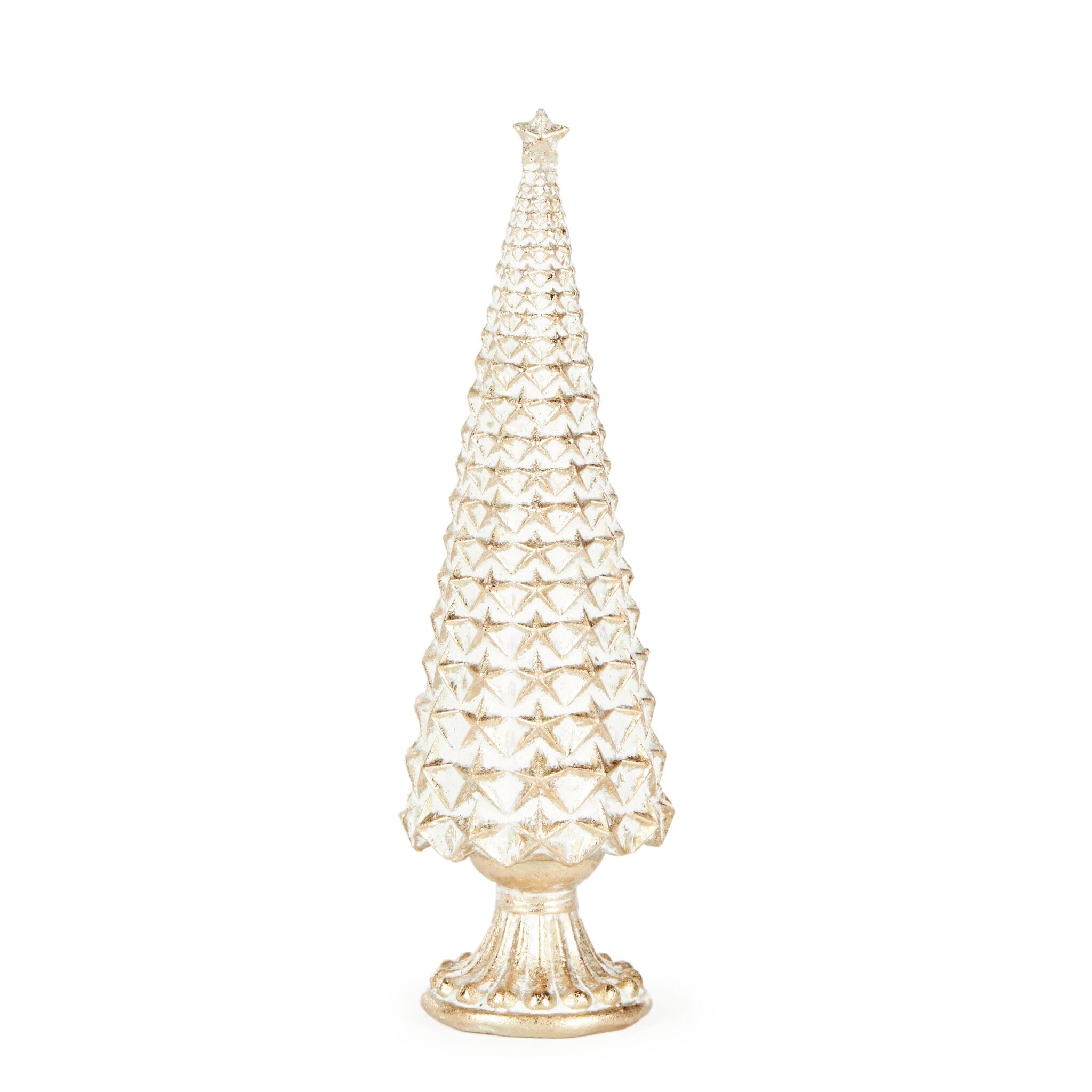 Holly & Ivy White And Gold Stars Tree