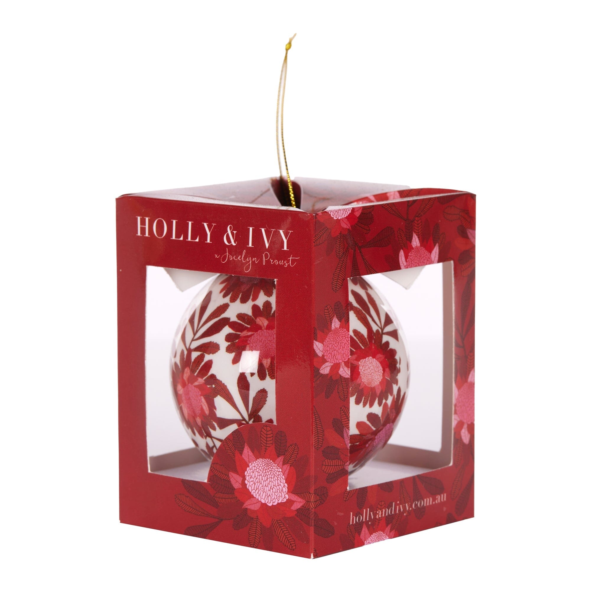 Holly & Ivy Red Waratah Bauble | 7.5cm