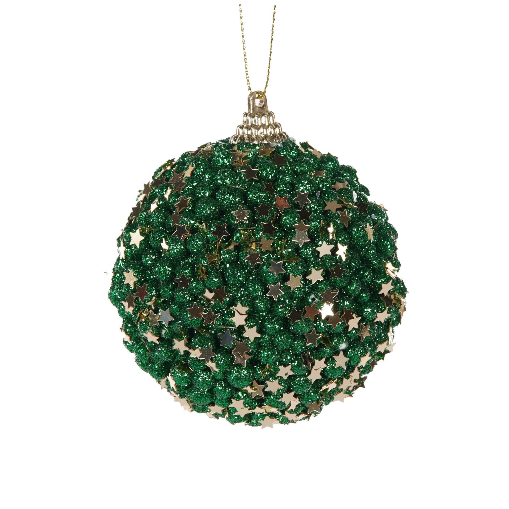 Holly & Ivy Emeral Green Stars Bauble