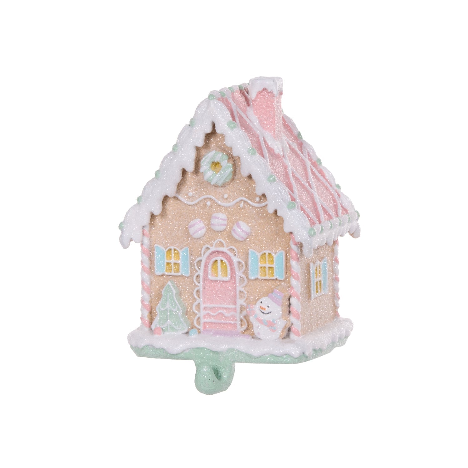 Holly & Ivy Gingerbread House Stocking Holder With Snowman