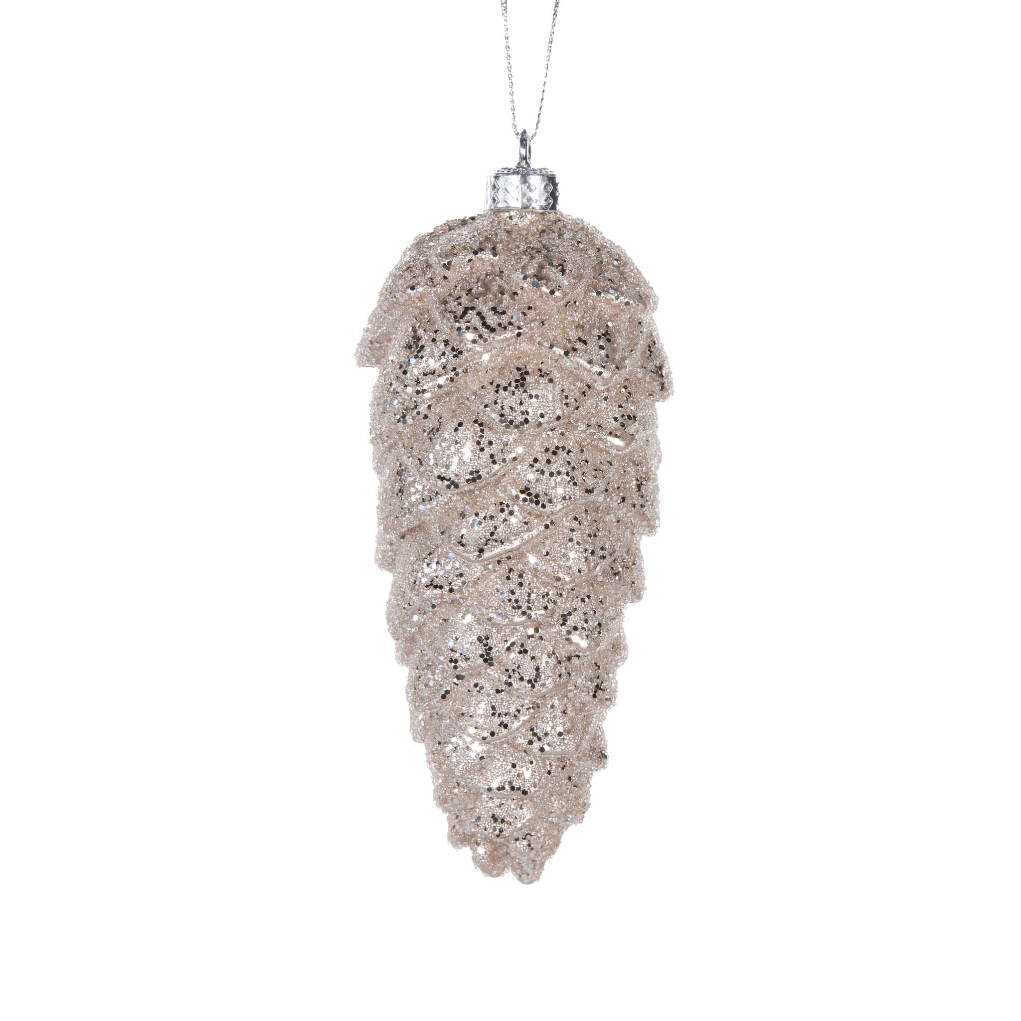 Holly & Ivy Metallic Champagne Long Pinecone Bauble