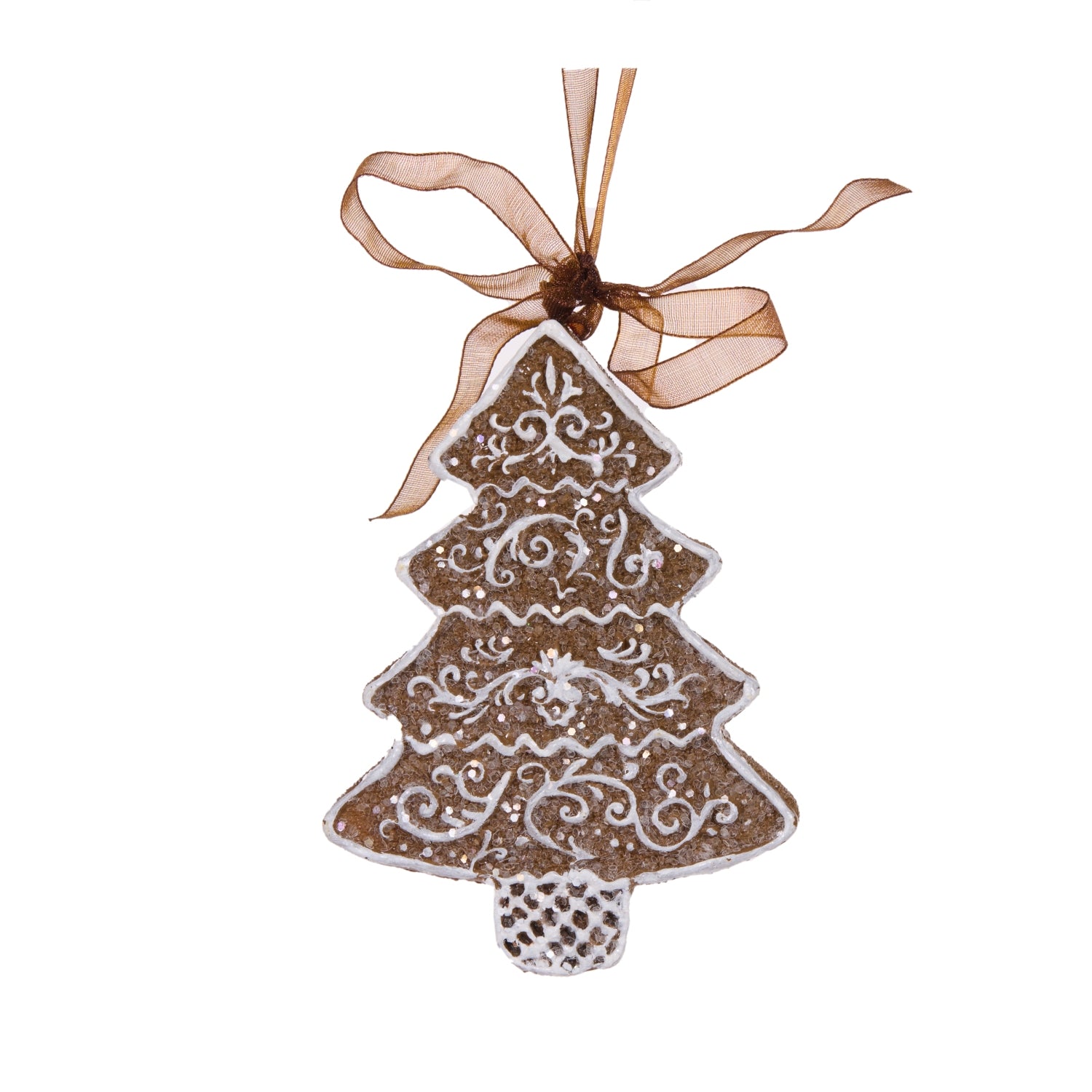 Holly & Ivy Hanging Piped Gingerbread Tree Ornament