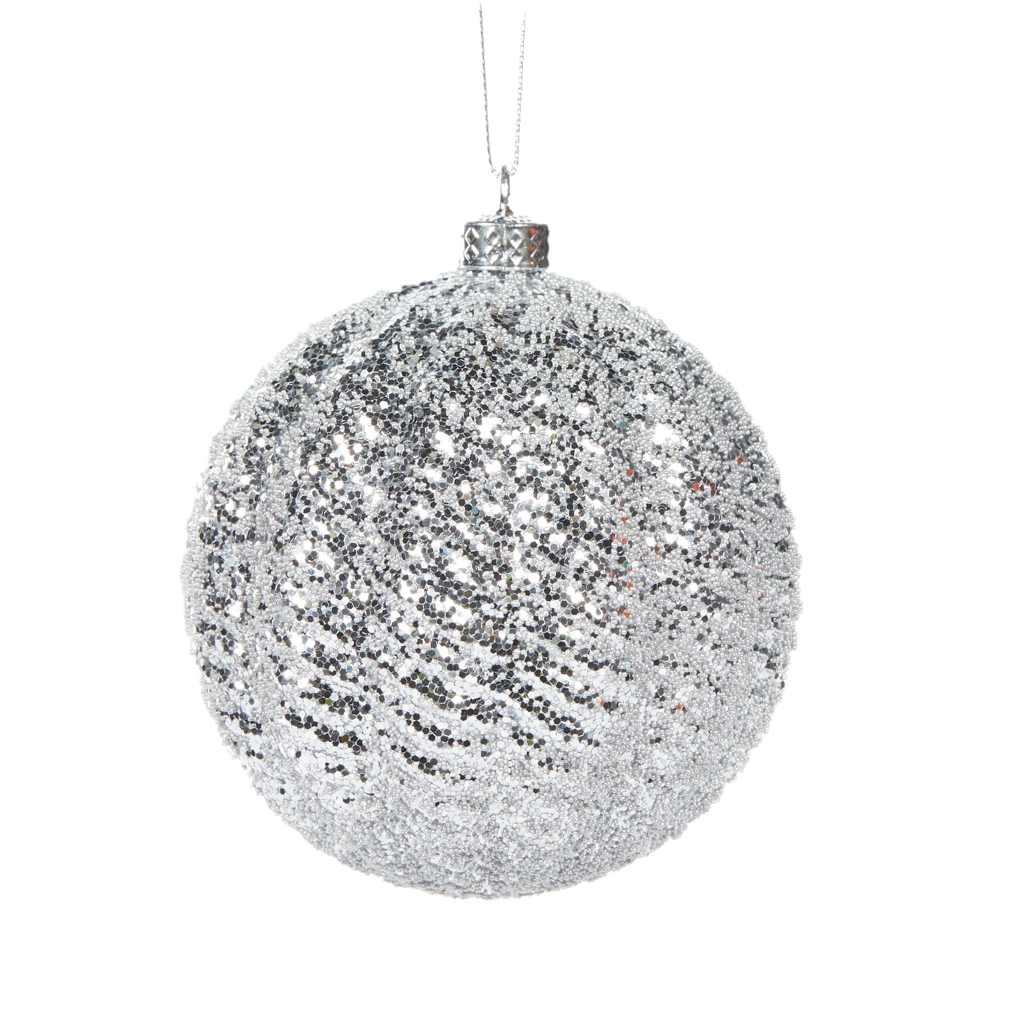 Holly & Ivy Silver Ridges Bauble